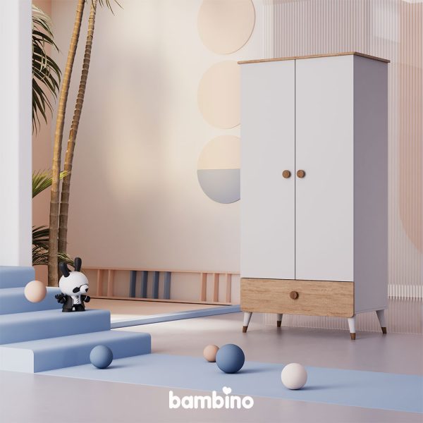 کمد دو درب با کشو مناسب سیسمونی و اتاق نوزاد