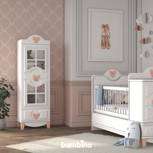 ویترین تک سفید با دستگیره رنگی بسیار شیک