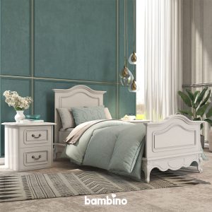 سرویس خواب نوجوان به همراه تخت نوجوان 80 در 180 و دراور تخت خواب