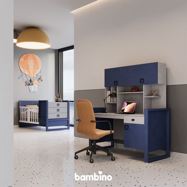 میز تحریر پسرانه با کتابخانه سرویس یک نفره مدل وگا - تصویر 2