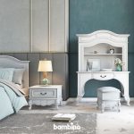 سرویس یک نفره کلاسیک به همراه تخت و پاتختی و میز تحریر