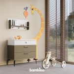 دراور سه کشو و شلف دیواری سفید کاراملی