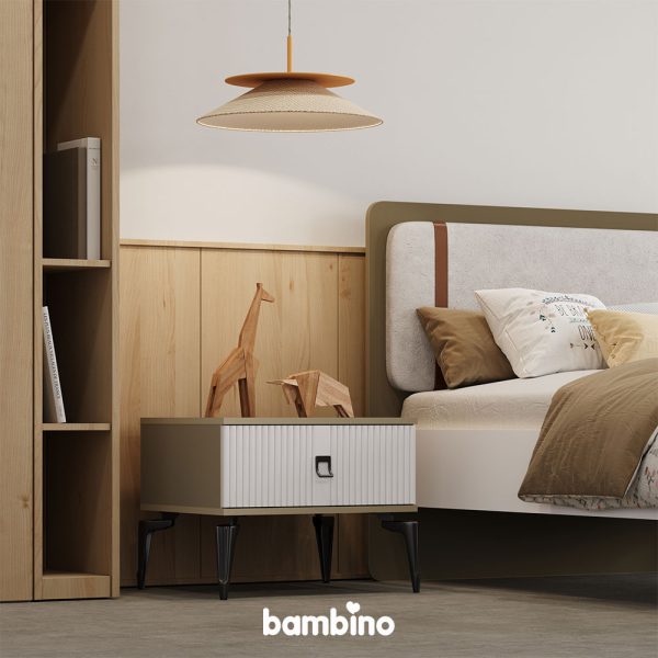 سرویس خواب بزرکسال یک نفره سفید کرمی با ظراحی شیک