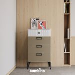 فایل 4-چهار کشو سفید کرم پایه دار