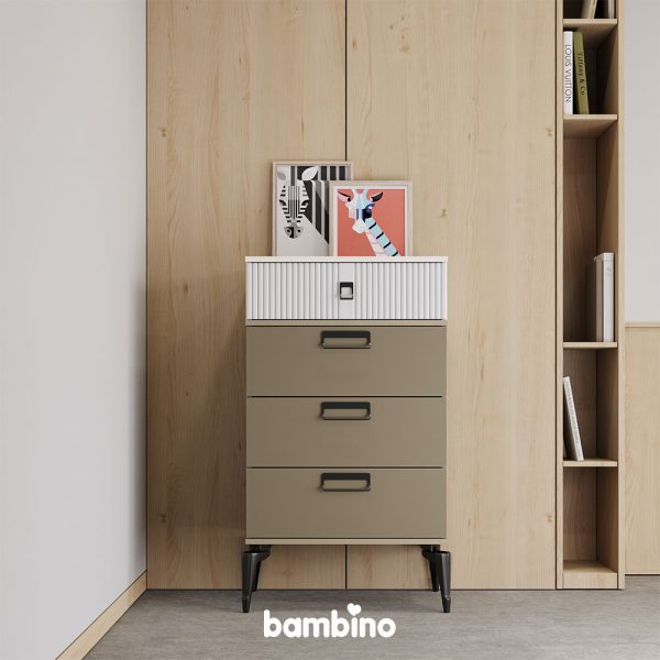 فایل 4-چهار کشو سفید کرم پایه دار