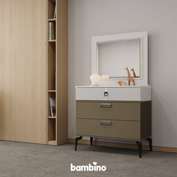 دراور سه کشو و آینه - میز آرایش