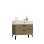 دراور مدرن سه کشو پایه دار سفید کاراملی