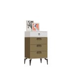 فایل کشویی سفید کرم پایه دار