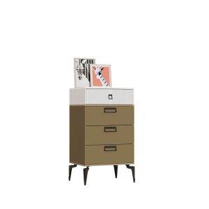 فایل کشویی سفید کرم پایه دار