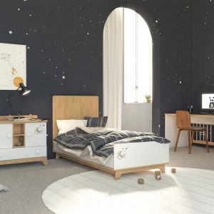 سرویس خواب کودک 3 تا 13 سال قهوه ای سفید شیک و جدید