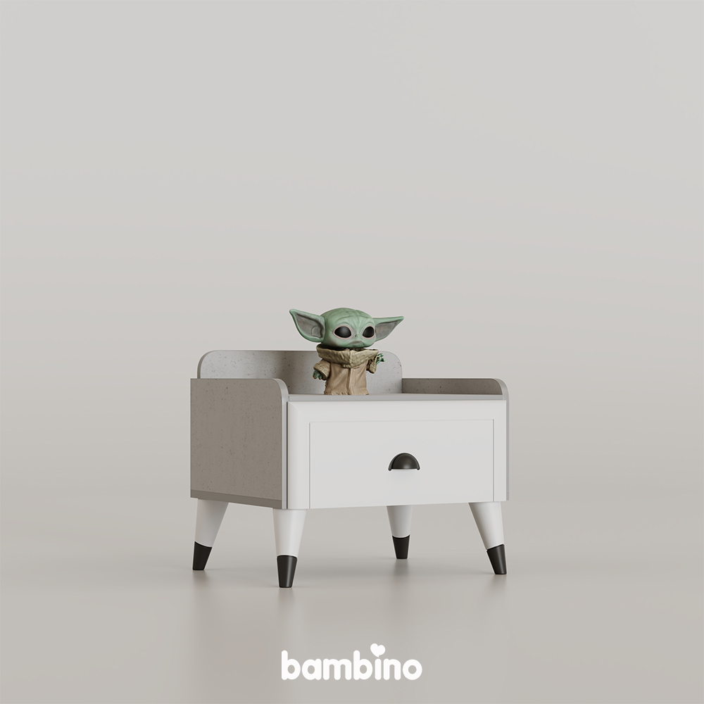 پاتختی تخت خواب سرویس یک نفره مدل گریجو