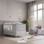 تخت نوزاد دخترانه شیک و جدید سرویس خواب سیسمونی